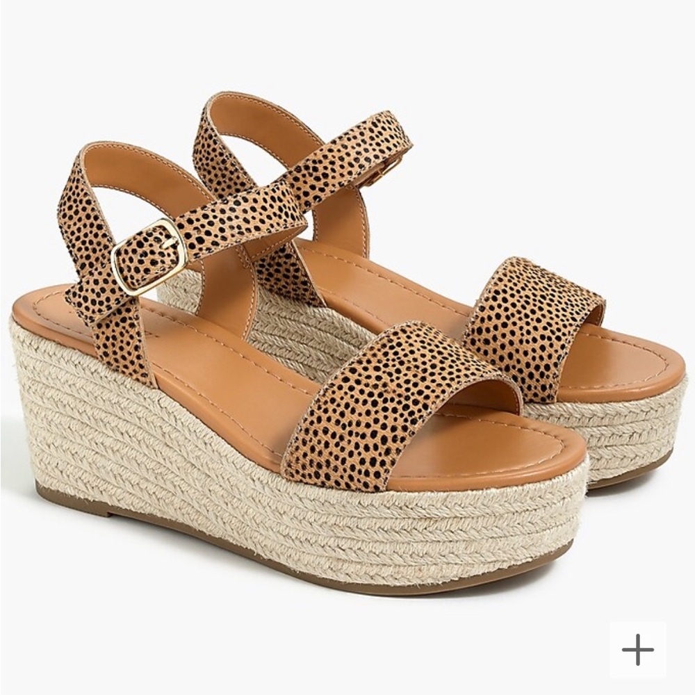 J Crew Calfhair Platform Espadrilles